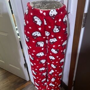 Warm Red and White Pajama Bottoms